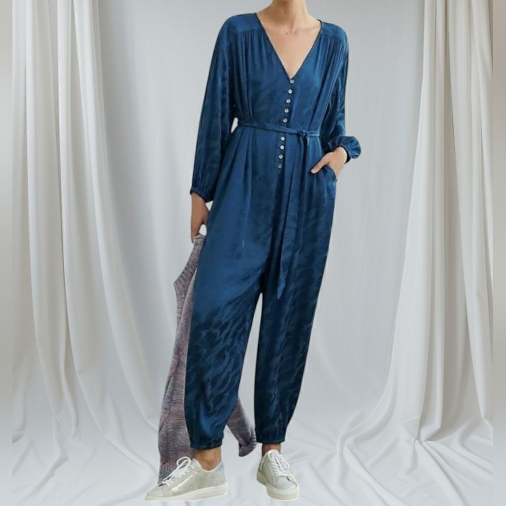 Anthropologie Laurentia Jacquard Jumpsuit, Large